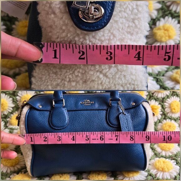 Coach Shearling Mini Bennett Satchel Bag + Matching Wristlet - Picture 8 of 15